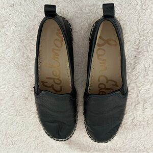 Sam Edelman Carrin Leather Platform Espadrille Slip- On Sneakers